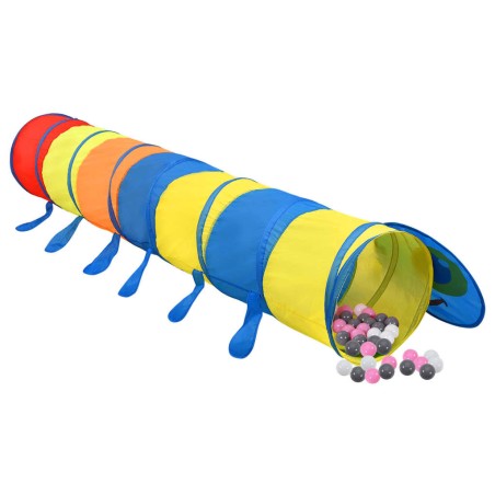 vidaXL Túnel de juegos niños con 250 bolas poliéster multicolor 245 cm