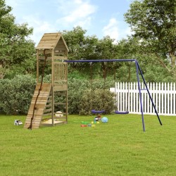 vidaXL Parque infantil de exterior madera de pino impregnada