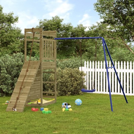 vidaXL Parque infantil de exterior madera de pino impregnada
