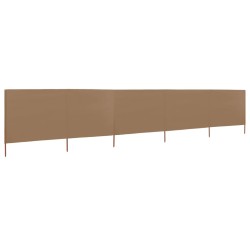 vidaXL Paravientos de 5 paneles tela gris taupe 600x120 cm