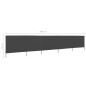 vidaXL Paravientos de playa de 5 paneles tela gris antracita 600x80 cm vidaXL Paravientos de playa de 5 paneles tela gris antracita 600x80 cm
