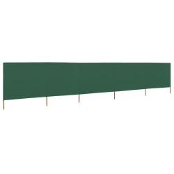 vidaXL Paravientos de playa de 5 paneles tela verde 600x120 cm