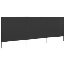 vidaXL Paravientos de playa de 3 paneles de tela 400x120 cm gris