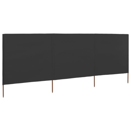 vidaXL Paravientos de playa de 3 paneles de tela 400x120 cm gris
