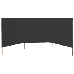 vidaXL Paravientos de playa de 3 paneles de tela 400x120 cm gris