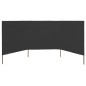 vidaXL Paravientos de playa de 3 paneles de tela 400x120 cm gris vidaXL Paravientos de playa de 3 paneles de tela 400x120 cm gris