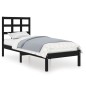 vidaXL Estructura de cama individual madera maciza negra 75x190 cm vidaXL Estructura de cama individual madera maciza negra 75x190 cm