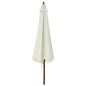 vidaXL Sombrilla de jardín con palo de madera blanco arena 330 cm vidaXL Sombrilla de jardín con palo de madera blanco arena 330 cm