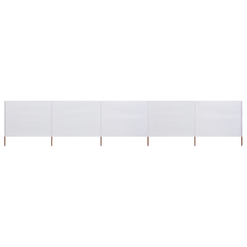 vidaXL Paravientos de playa de 5 paneles tela blanco arena 600x80 cm vidaXL Paravientos de playa de 5 paneles tela blanco arena 600x80 cm