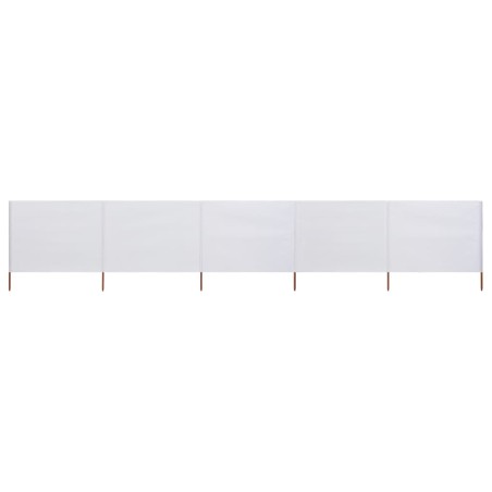 vidaXL Paravientos de playa de 5 paneles tela blanco arena 600x80 cm