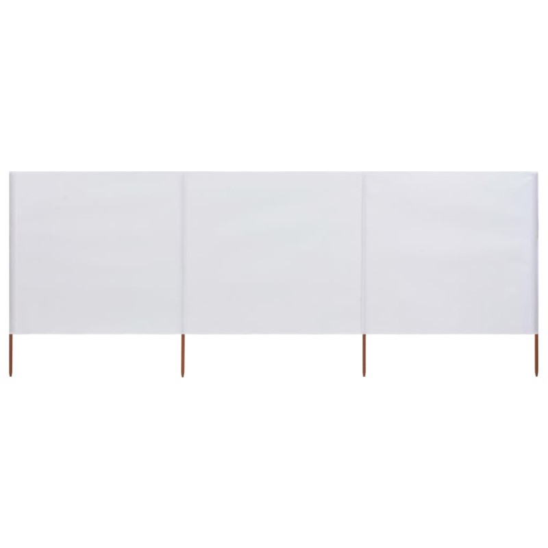 vidaXL Paravientos de playa de 3 paneles tela blanco arena 400x80 cm vidaXL Paravientos de playa de 3 paneles tela blanco arena 400x80 cm