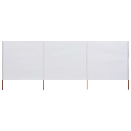 vidaXL Paravientos de playa de 3 paneles tela blanco arena 400x80 cm