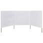 vidaXL Paravientos de playa de 3 paneles tela blanco arena 400x80 cm vidaXL Paravientos de playa de 3 paneles tela blanco arena 400x80 cm