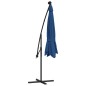vidaXL Sombrilla voladiza con luces LED y poste acero celeste 300 cm