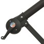 vidaXL Sombrilla voladiza con luces LED y poste acero celeste 300 cm
