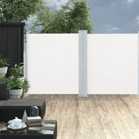 vidaXL Toldo lateral doble retráctil de jardín color crema 170x600 cm