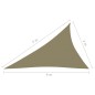 vidaXL Toldo de vela triangular tela Oxford beige 3x4x5 m vidaXL Toldo de vela triangular tela Oxford beige 3x4x5 m
