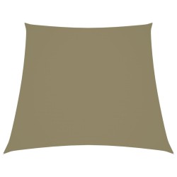 vidaXL Toldo de vela trapezoidal de tela oxford beige 2/4x3 m
