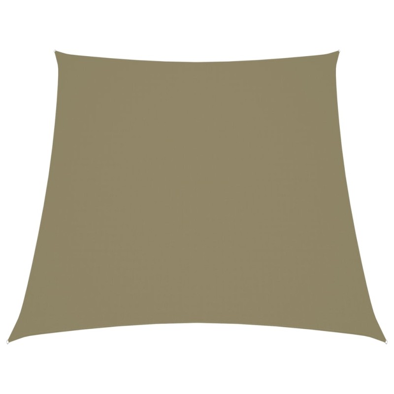 vidaXL Toldo de vela trapezoidal de tela oxford beige 2/4x3 m