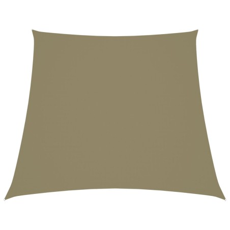 vidaXL Toldo de vela trapezoidal de tela oxford beige 2/4x3 m