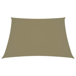 vidaXL Toldo de vela trapezoidal de tela oxford beige 2/4x3 m