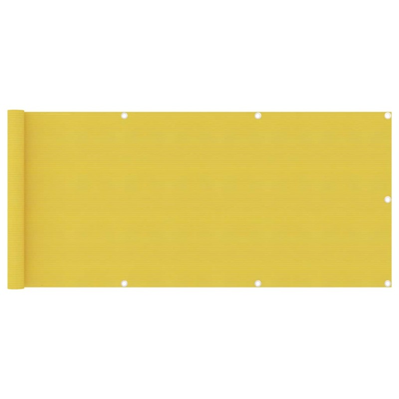 vidaXL Toldo para balcón HDPE amarillo 75x500 cm 