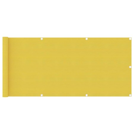 vidaXL Toldo para balcón HDPE amarillo 75x500 cm 