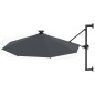 vidaXL Sombrilla de pared con LEDs y poste de metal 300 cm antracita vidaXL Sombrilla de pared con LEDs y poste de metal 300 cm antracita