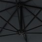 vidaXL Sombrilla de pared con LEDs y poste de metal 300 cm antracita vidaXL Sombrilla de pared con LEDs y poste de metal 300 cm antracita