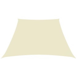 vidaXL Toldo de vela trapezoidal de tela oxford color crema 3/4x3 m
