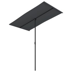 vidaXL Sombrilla de jardín con palo de aluminio negro 180x110 cm 