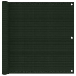 vidaXL Toldo para balcón HDPE verde oscuro 90x600 cm