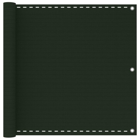 vidaXL Toldo para balcón HDPE verde oscuro 90x600 cm