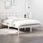 vidaXL Estructura de cama doble pequeña madera maciza blanca 120x190cm