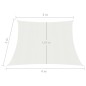 vidaXL Toldo de vela blanco HDPE 160 g/m² 3/4x2 m