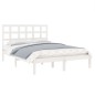 vidaXL Estructura de cama doble pequeña madera maciza blanca 120x190cm