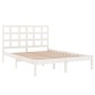 vidaXL Estructura de cama doble pequeña madera maciza blanca 120x190cm
