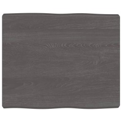 vidaXL Tablero mesa madera tratada borde vivo marrón 60x50x(2-6) cm