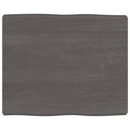 vidaXL Tablero mesa madera tratada borde vivo marrón 60x50x(2-6) cm