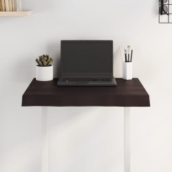 vidaXL Tablero mesa madera tratada borde vivo marrón 60x50x(2-6) cm