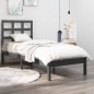 vidaXL Estructura de cama madera maciza de pino gris 90x200 cm vidaXL Estructura de cama madera maciza de pino gris 90x200 cm