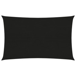 vidaXL Toldo de vela HDPE negro 160 g/m² 2x4 m
