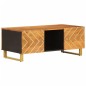 vidaXL Mesa de centro madera maciza de mango negro marrón 100x54x40 cm vidaXL Mesa de centro madera maciza de mango negro marrón 100x54x40 cm