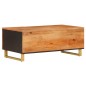 vidaXL Mesa de centro madera maciza de mango negro marrón 100x54x40 cm vidaXL Mesa de centro madera maciza de mango negro marrón 100x54x40 cm