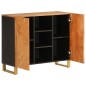 vidaXL Mueble aparador madera maciza mango marrón/negro 90x33,5x75 cm vidaXL Mueble aparador madera maciza mango marrón/negro 90x33,5x75 cm