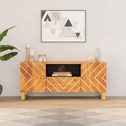 vidaXL Mueble de TV madera maciza mango marrón y negro 105x33,5x46 cm
