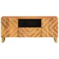 vidaXL Mueble de TV madera maciza mango marrón y negro 105x33,5x46 cm vidaXL Mueble de TV madera maciza mango marrón y negro 105x33,5x46 cm