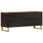 vidaXL Mueble de TV madera maciza mango marrón y negro 105x33,5x46 cm vidaXL Mueble de TV madera maciza mango marrón y negro 105x33,5x46 cm