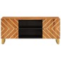 vidaXL Mueble de TV madera maciza mango marrón y negro 105x33,5x46 cm