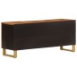 vidaXL Mueble de TV madera maciza mango marrón y negro 105x33,5x46 cm